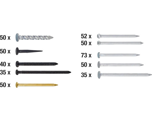 Diverse tipuri și cantități de cuie