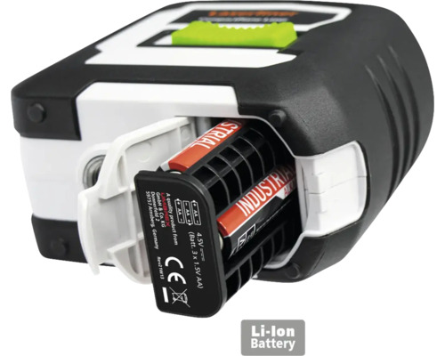 Compartimentul pentru baterii al unui instrument de măsură cu baterii introduse