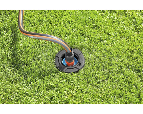 Cutie de racordare pentru irigații cu furtun de grădină pe gazon