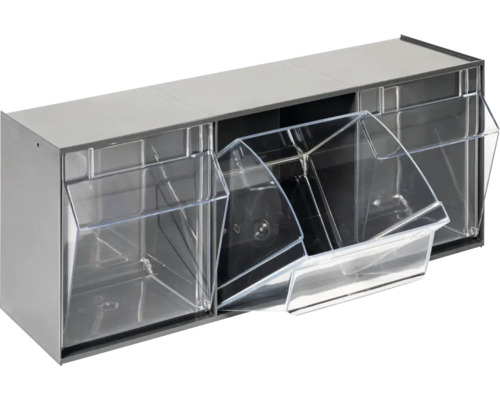 Raft pentru cutii de depozitare cu sertare transparente pentru depozitare