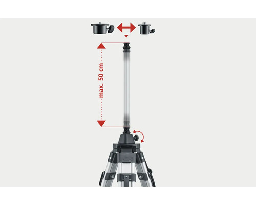 Stativ cu o lungime maximă de 50 cm.