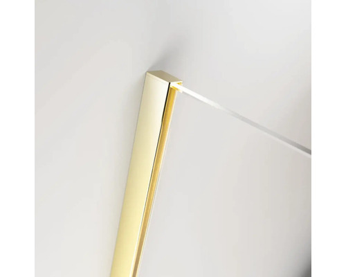 Vizualizare detaliată a unui profil de cabină de duș cu perete de sticlă