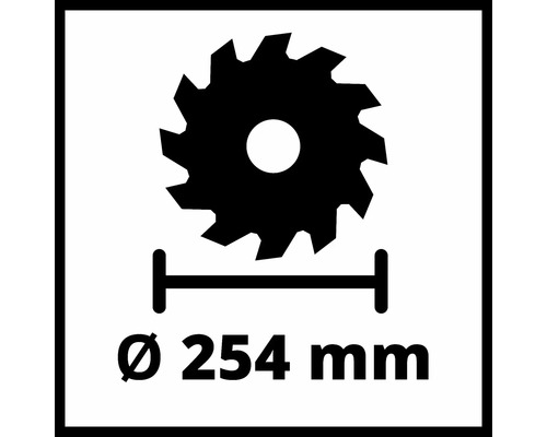 Simbol pentru diametrul pânzei de ferăstrău de 254 milimetri