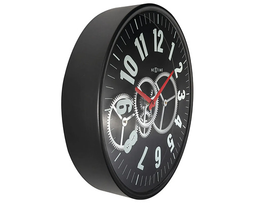 Ceas de perete Nextime cu roți dințate și indicator roșu