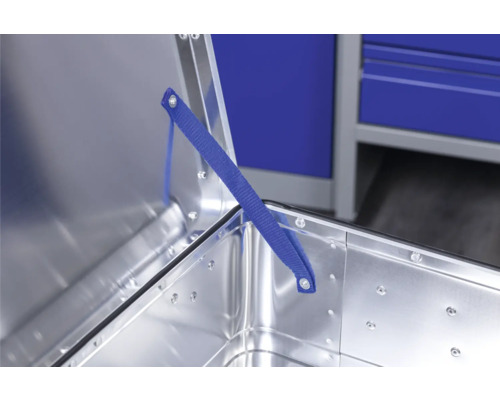 Cutie de transport din aluminiu deschisă cu suport pentru capac