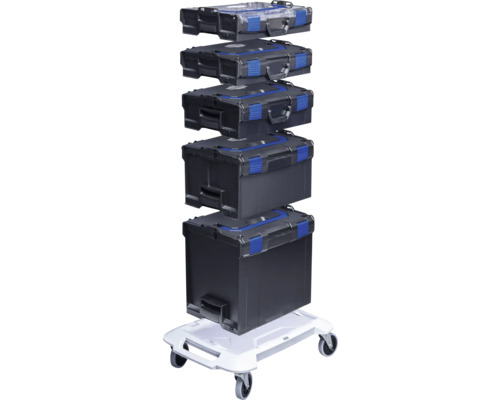 Valize de scule stivuibile și placă cu rotile pentru depozitare și transport