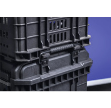 Ladă plastic perforată Industrial 564x320x250 mm neagră, cu mânere-thumb-5