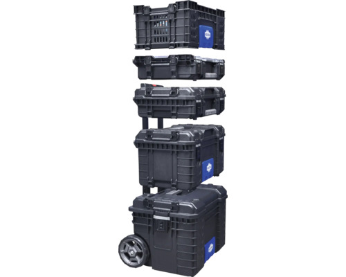 Set de cutii pentru scule pe un cărucior pentru transport