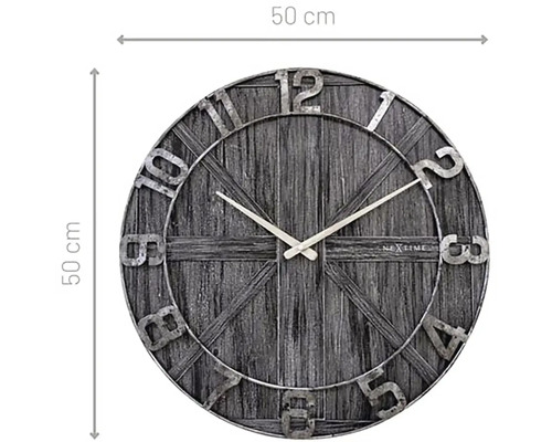 Ceas de perete Nextime din lemn, diametru 50 cm