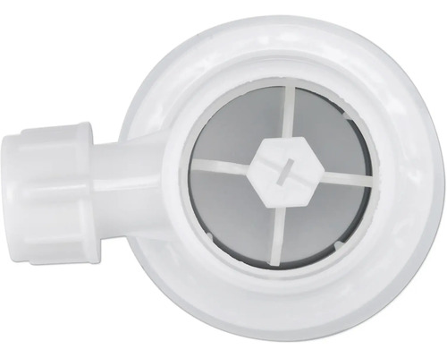 Vedere de sus a unui sifon de duș alb din plastic