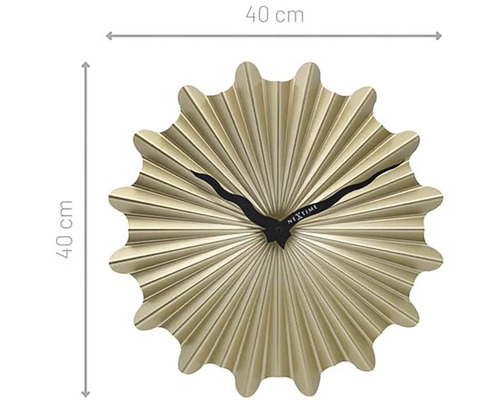 Ceas de perete decorativ auriu cu diametrul de 40 cm