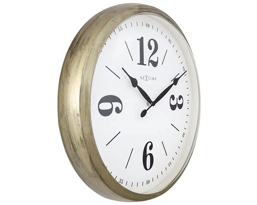 Ceas de perete Nextime cu ramă aurie și cadran