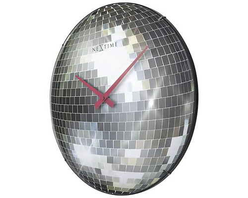 Ceas de perete Nextime cu design de bilă disco cu indicatoare
