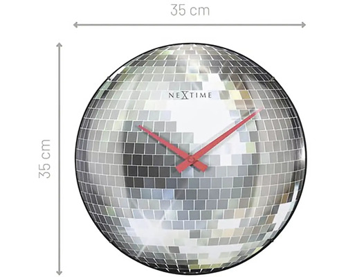 Ceas de perete cu design de bilă disco cu diametrul de 35 centimetri
