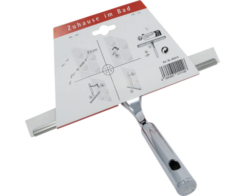 Racletă de duș cu mâner cromat în ambalaj