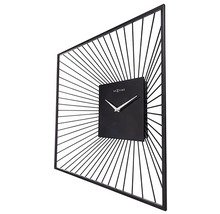 Ceas de perete dreptunghiular cu linii abstracte și logo NexTime