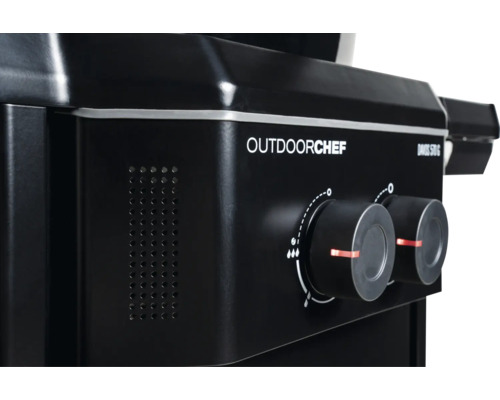 Vizualizare detaliată a grătarului pe gaz Outdoorchef Davos 570 G cu elemente de control