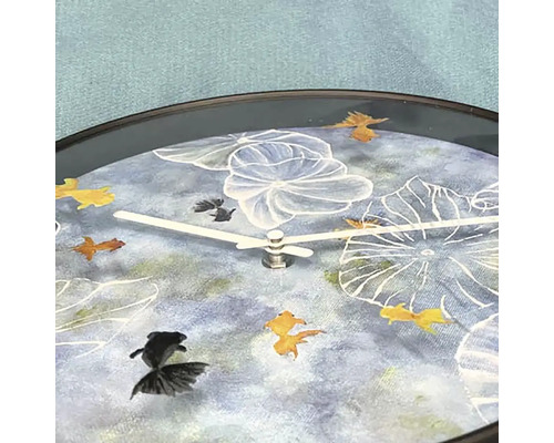 Ceas de perete cu motiv iaz și pești