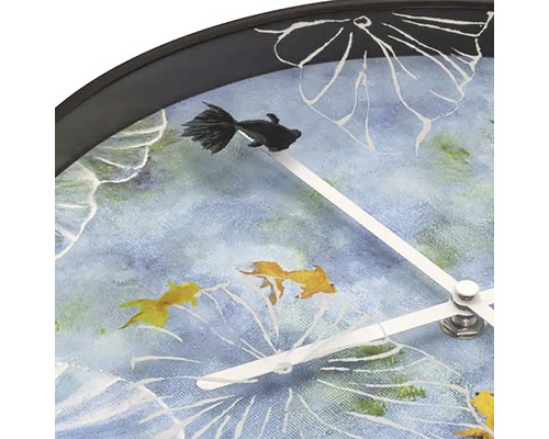 Ceas de perete cu motive cu pești și arătătoare