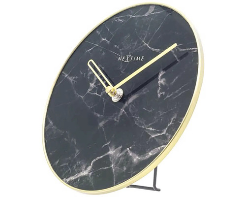 Ceas de masă Nextime cu structură de marmură și indicatori aurii