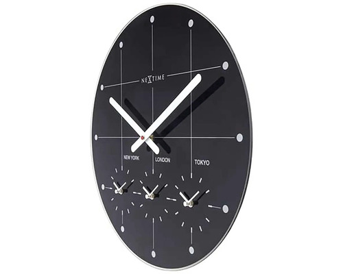 Ceas de perete Nextime pentru afișarea diferitelor fusuri orare