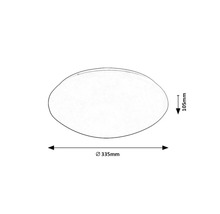 Desen tehnic al unui produs rotund cu dimensiunile de 335 mm diametru și 105 mm înălțime