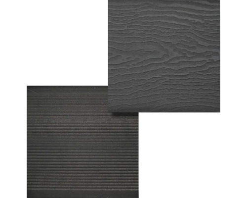 Decking din lemn compozit cu structură de lemn și profil cu caneluri