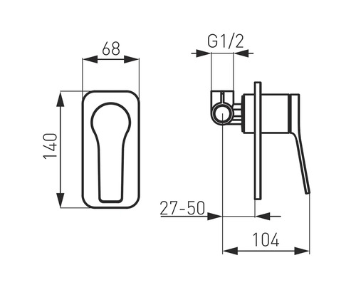 Desen tehnic al unui robinet cu dimensiuni