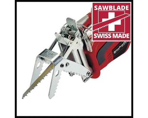Logo Einhell. Lamă de ferăstrău Swiss Made.