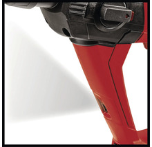 Prim-plan al unei mașini de găurit cu carcasă roșie și element de comandă negru