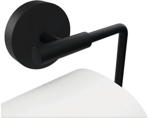 Suport de hârtie igienică negru cu rolă de hârtie pentru montare pe perete