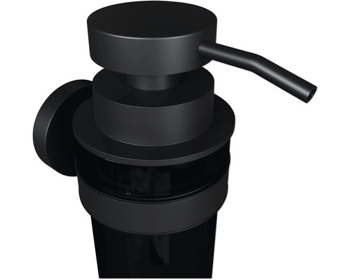 Dozator de săpun negru de perete din plastic și metal