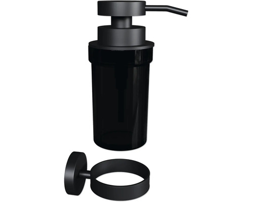 Dozator negru de săpun pentru montare pe perete