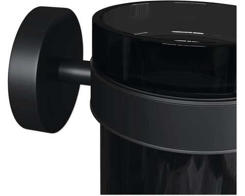 Pahar negru pentru periuțe de dinți, montare pe perete