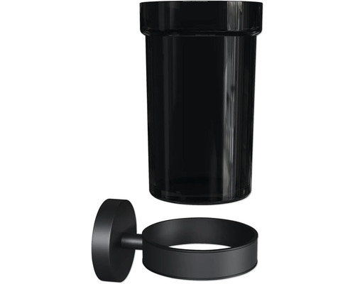 Pahar negru pentru periuțe de dinți pentru montare pe perete