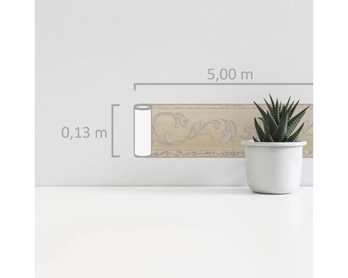 Bordură cu model floral, lungime 5,00 m și lățime 0,13 m