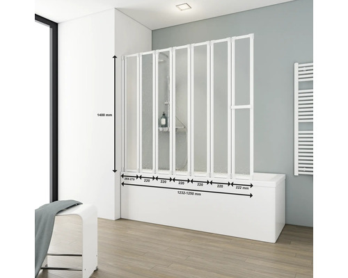 Paravan de cadă cu dimensiuni