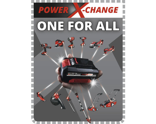 Acumulator Power X-Change cu diverse scule electrice și unelte de grădină