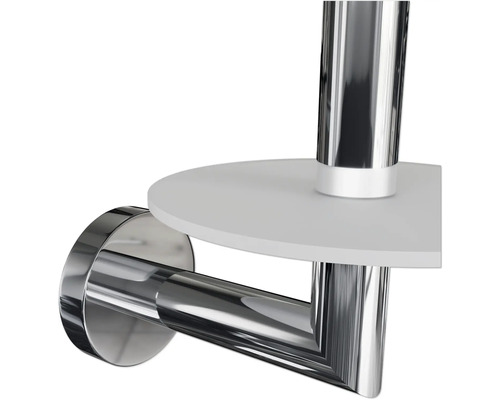 Suport hârtie igienică cu raft din metal și plastic