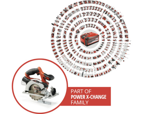 Familia Einhell Power X-Change cu ferăstrău circular manual și acumulator
