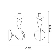 Dimensiunile unei lămpi de perete: 100 cm înălțime și 26 cm lățime