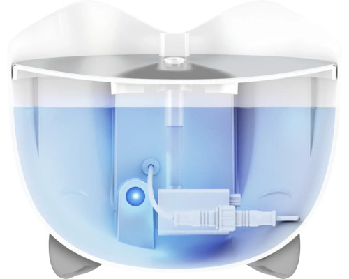 Vedere interioară a unei fântâni pentru animale cu indicator de nivel al apei