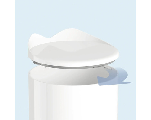 Scaun de toaletă cu închidere lentă pe o toaletă