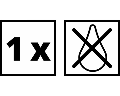 Simbol: Conținutul este suficient pentru o singură utilizare, nu este ud leoarcă