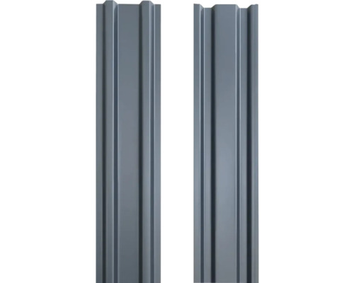 Șipcă metalică gard Bravo dublu vopsită 1750x90x0,60 mm gri antracit semi-mat Două profile de fațadă din plastic