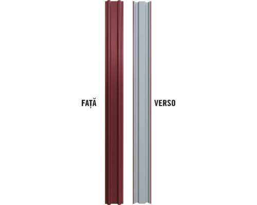 Șipcă metalică gard Bravo capăt drept 1500x90x0,50 mm roșu RAL 3009