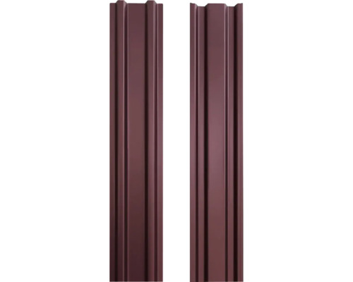 Șipcă metalică gard Bravo dublu vopsită 1250x90x0,50 mm vișiniu semi-mat Două table profilate din metal