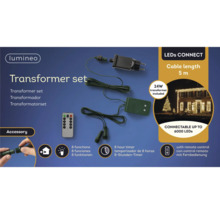 Set transformator Lumineo cu transformator de 24 wați, cablu de cinci metri lungime, telecomandă și opt funcții
