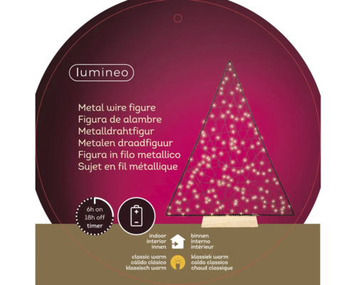 Figurină din sârmă metalică Lumineo cu funcție de cronometru pentru interior