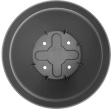 Partea inferioară a unui ghiveci rotund cu logo-ul Elho